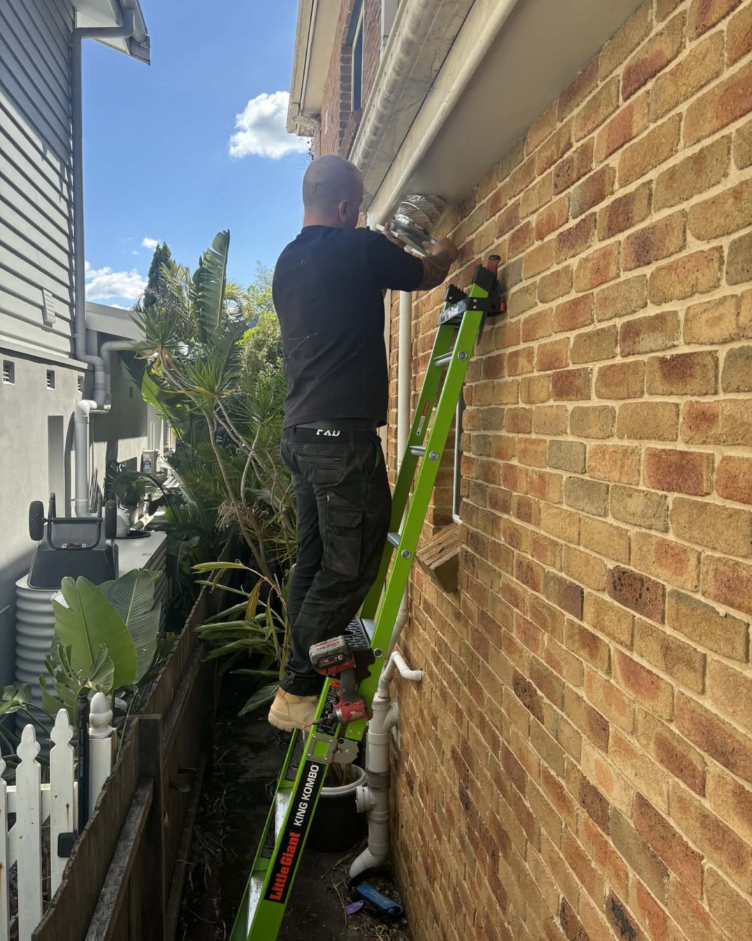 A bathroom exhaust fan being ducted out through the eave of a Northern Beaches home